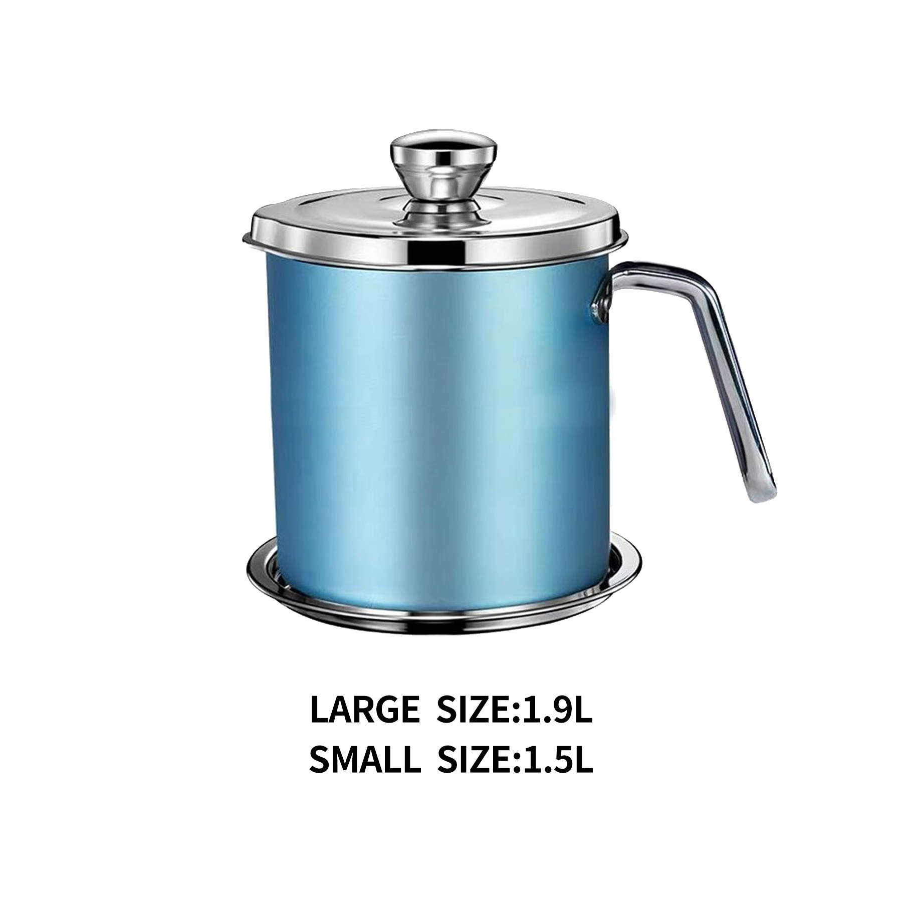 Stainless Steel Cooking Oil Strainer Pot 68 oz 3