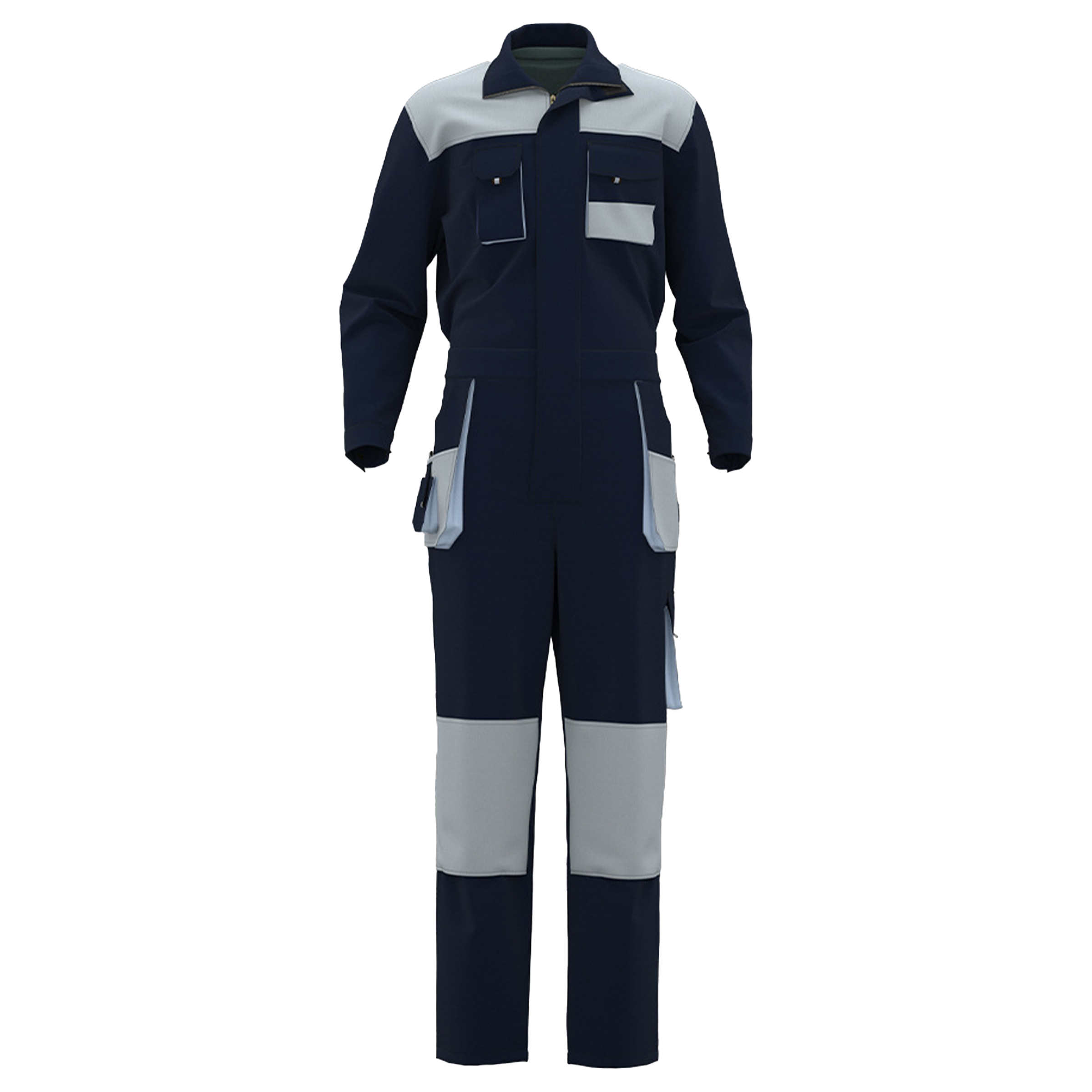 Oxford Jumpsuit With Multiple Pockets 4