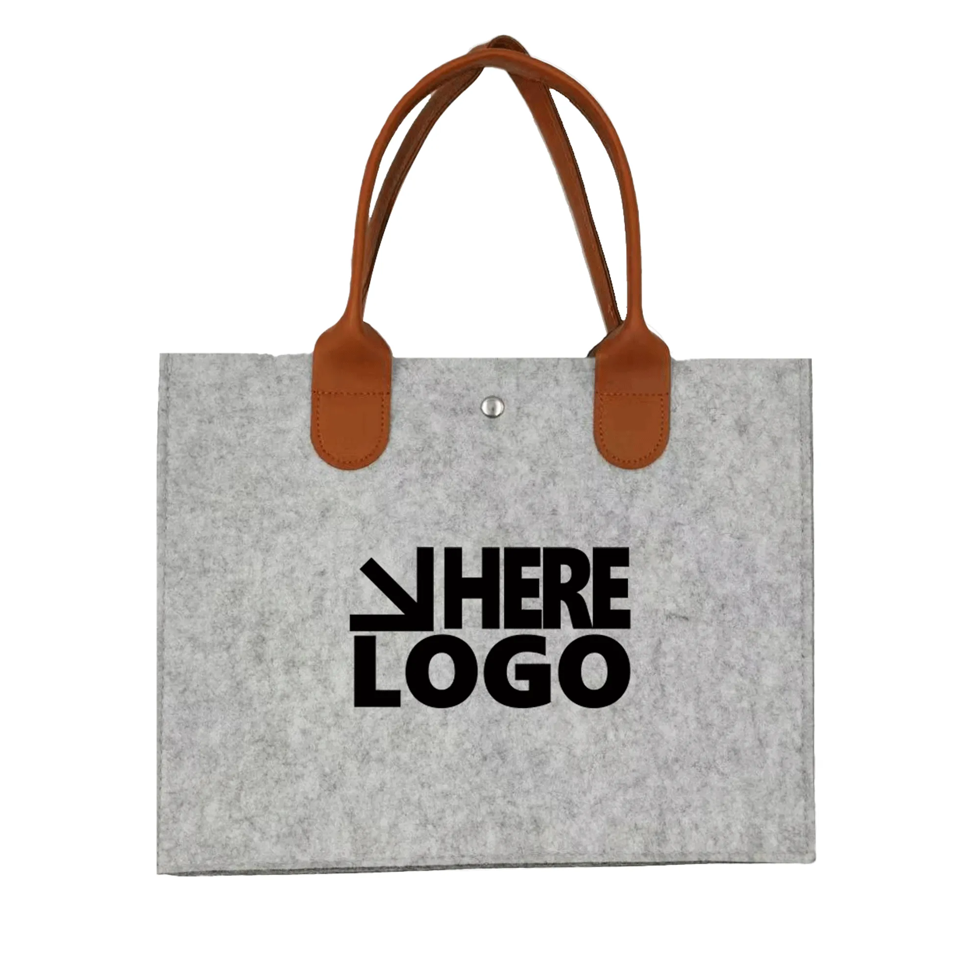 High Quality Felt Tote Shopping Bag Reusable, custom tote bag with logo imprint 2