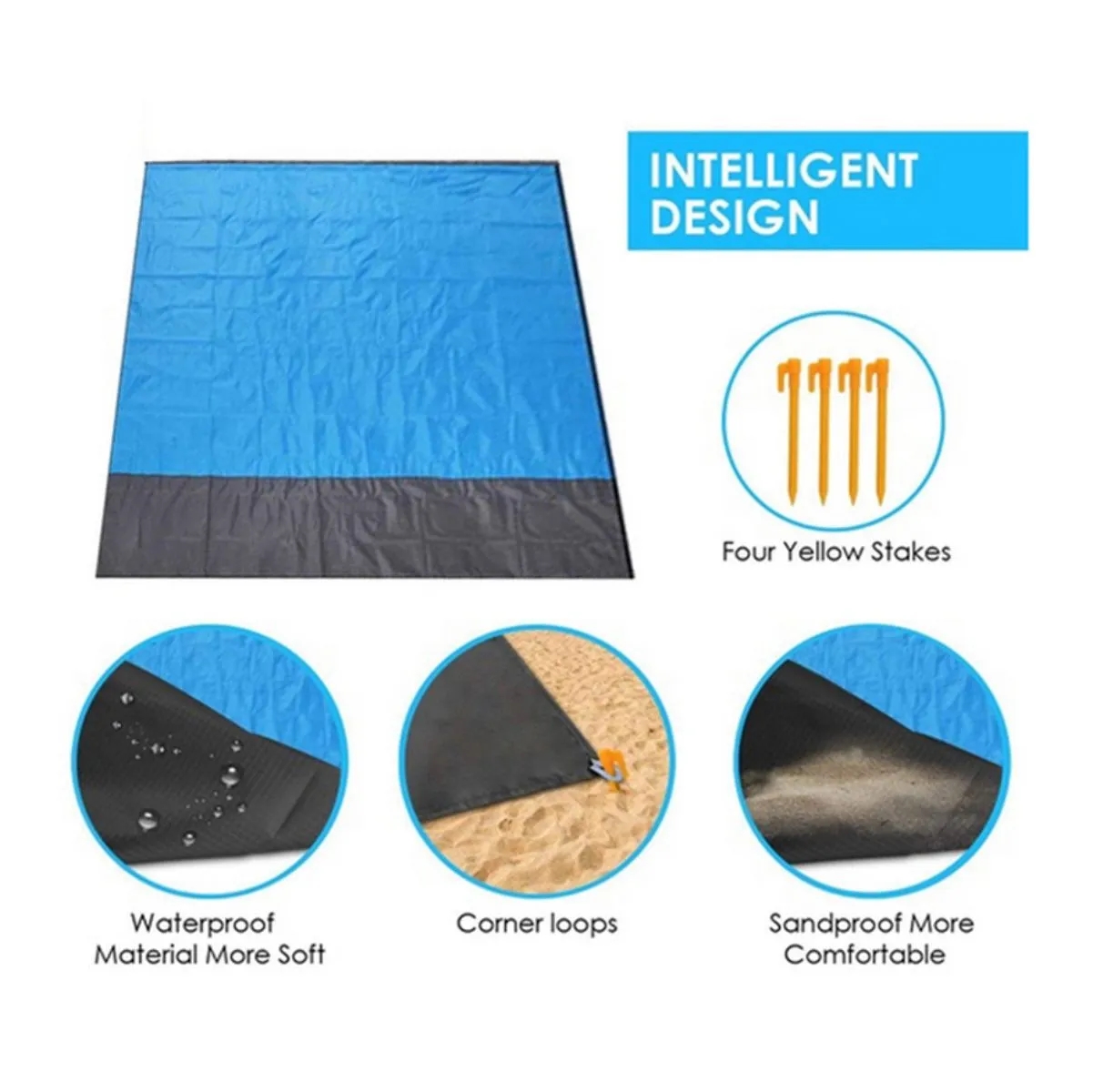 Waterproof Outdoor Picnic Blanket Camping Mat Stakes 7