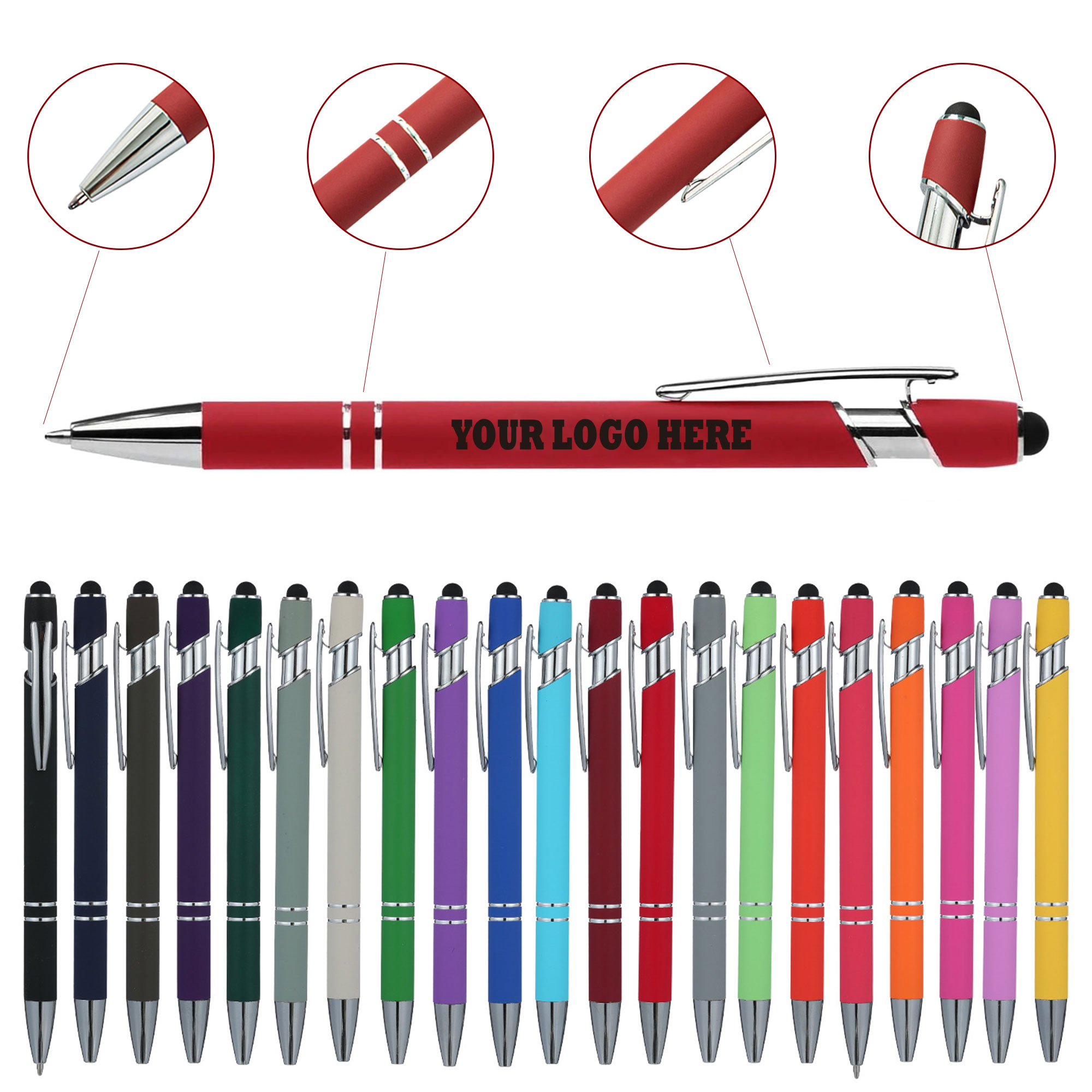 2-in-1 Retractable Ballpoint Pen with Stylus Tip 3