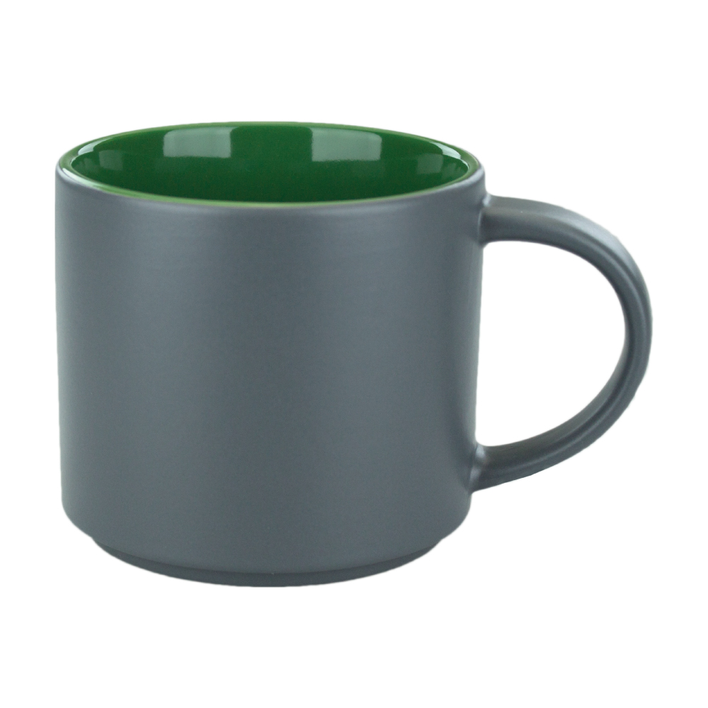 16 oz Green In Satin Gray Out Norwich Mug