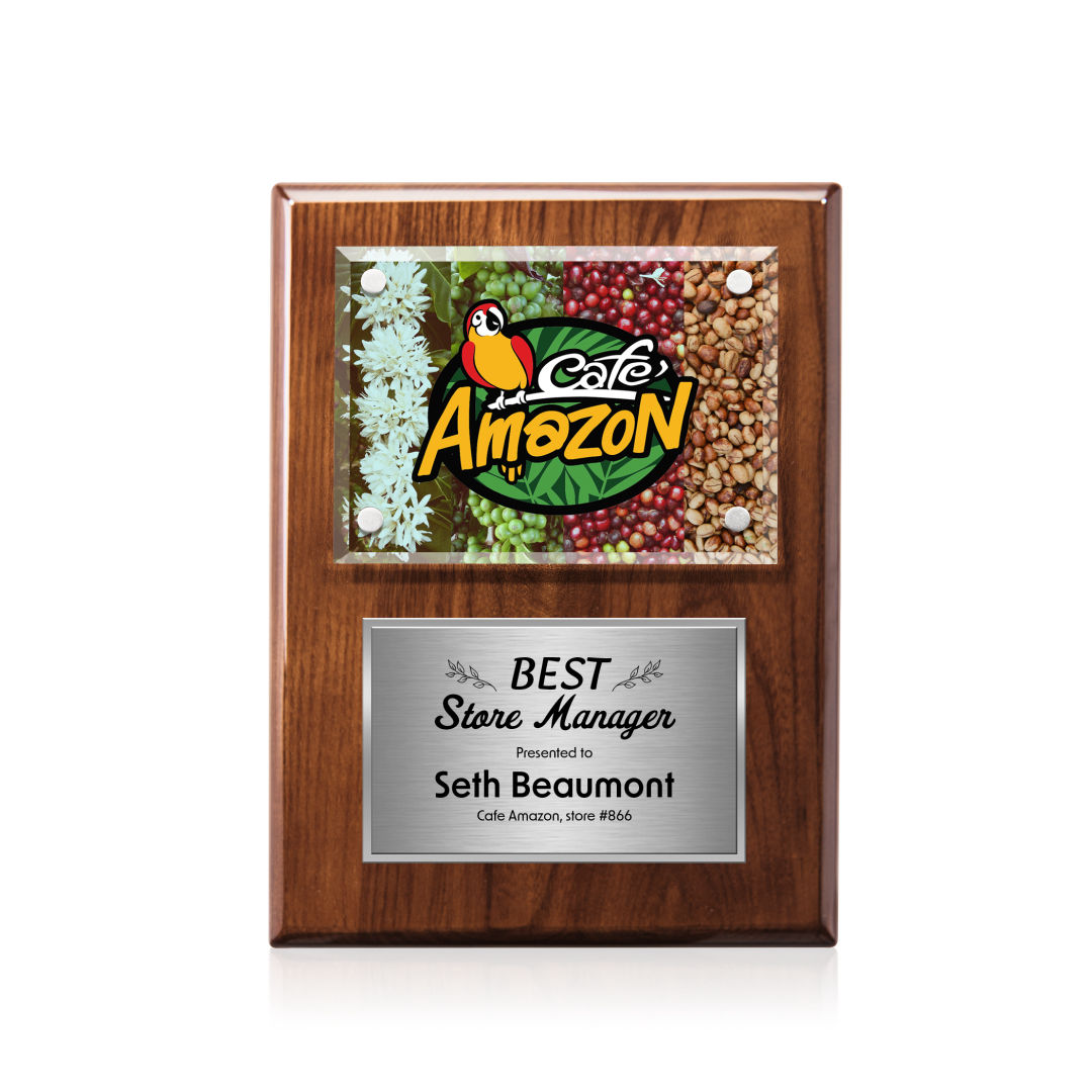 Gossamer VividPrint™ Plaque - Walnut/Silver 3