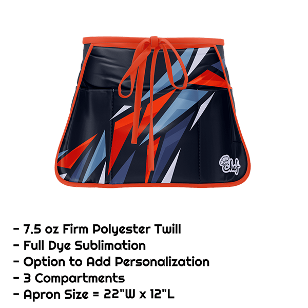 Poly Twill Sublimation Waist Apron w/ 3 Compartments - 22"W x 12"L 2
