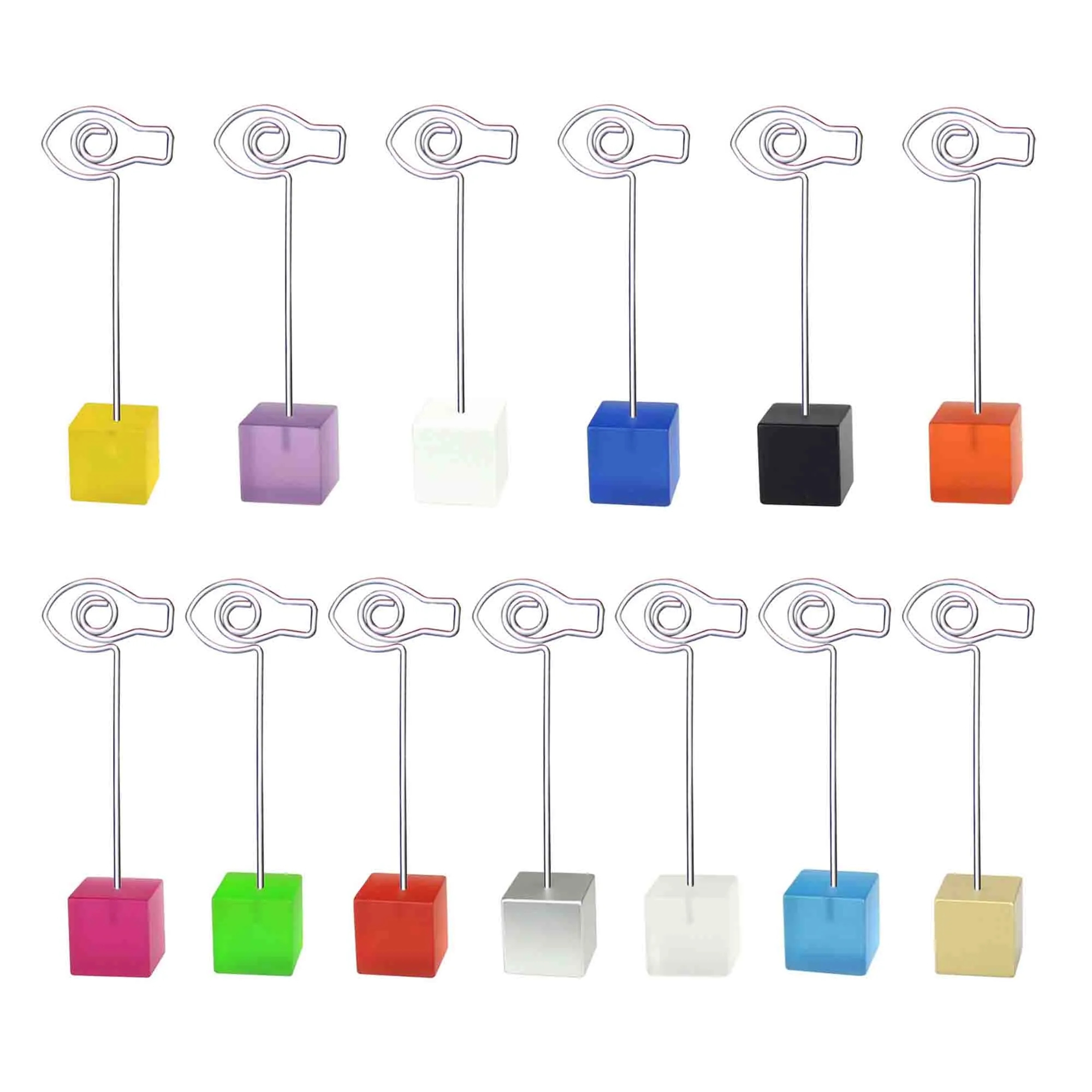 Lightweight Cube Base Memo Holder with Alligator Clip 2