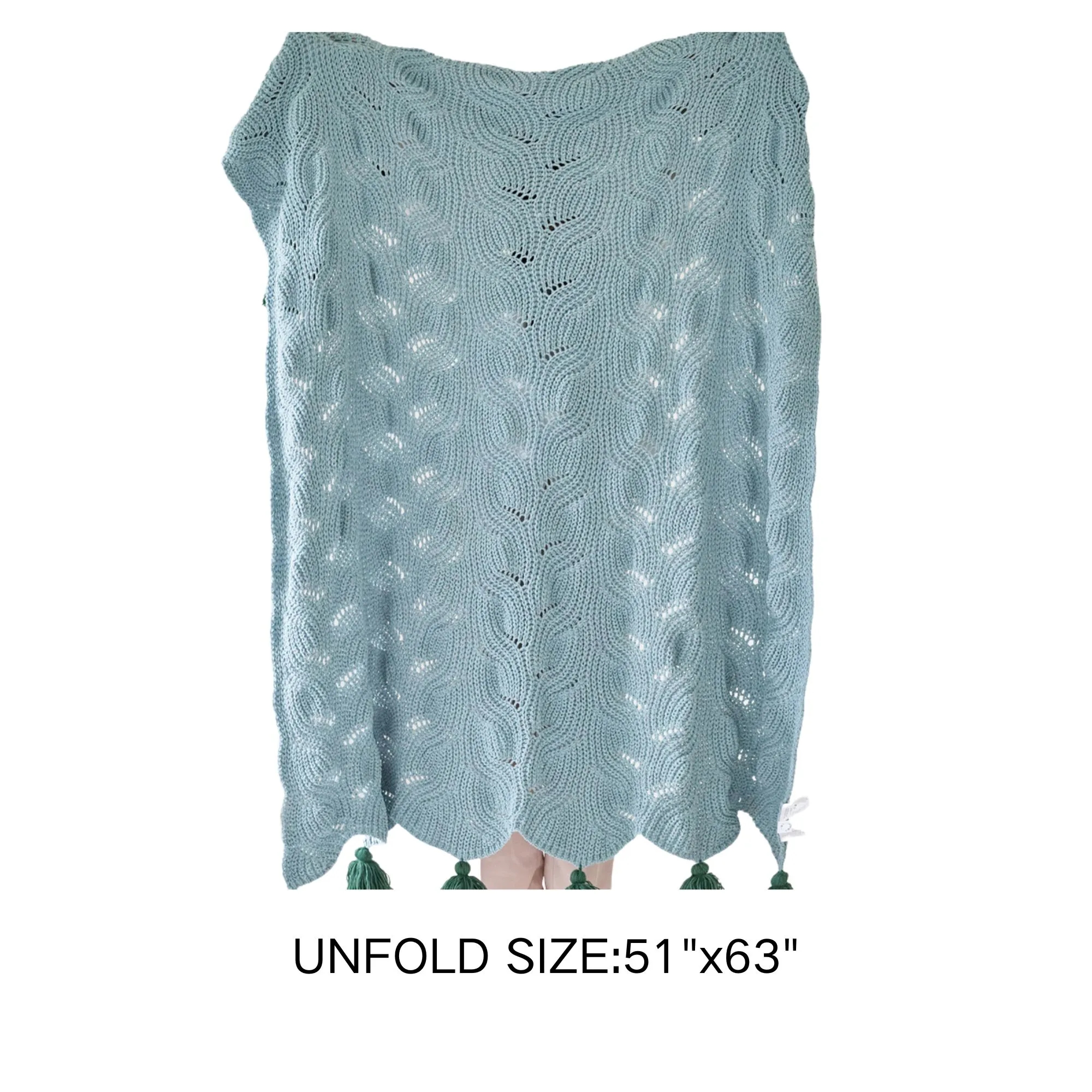 Living Room Knitted Blanket 63" x 51" 3