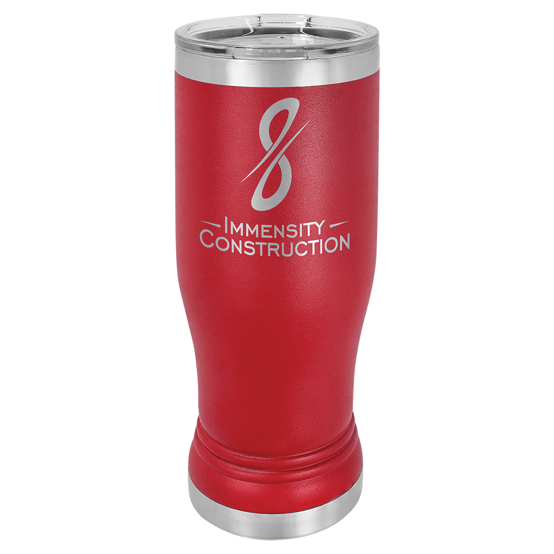 14 oz. Red Laser Engraved Polar Camel Pilsner Tumbler w/Clear Lid 2