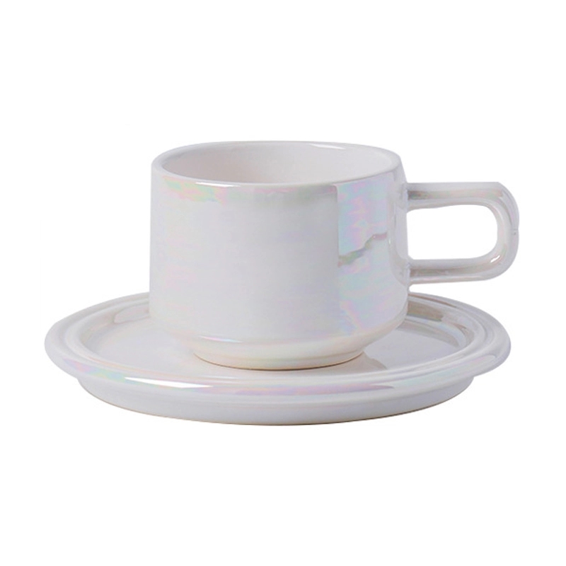 Custom 8.4 OZ. Ceramic Tea Cup Coffee Mug with Saucer Set 18