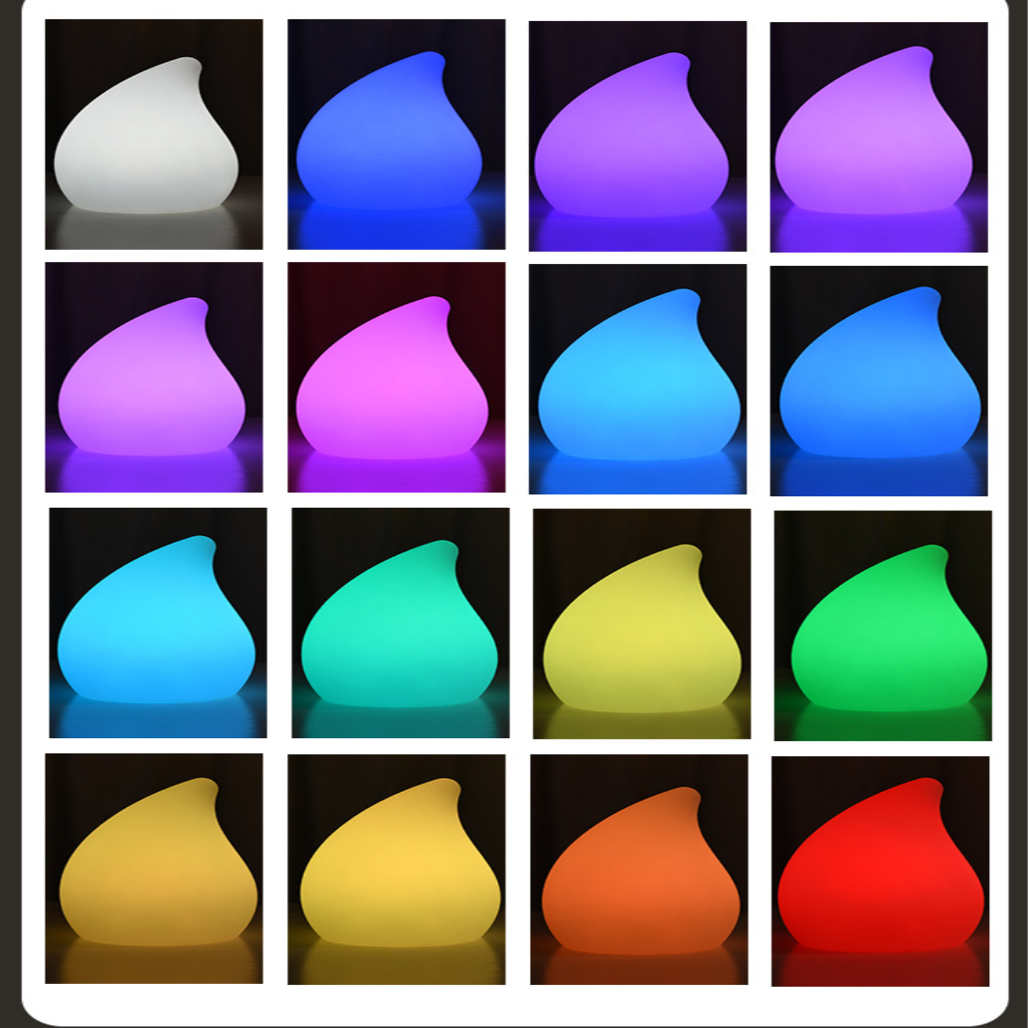 16 Colors Remote Rechargeable LED Teardrop Night Light 9