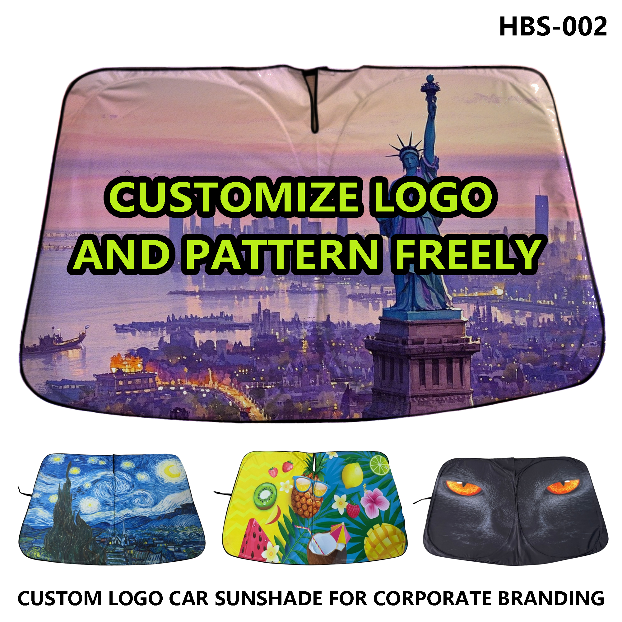 Brand Your Car Sunshade - Silver Coated, UV Resistant & Foldable 2