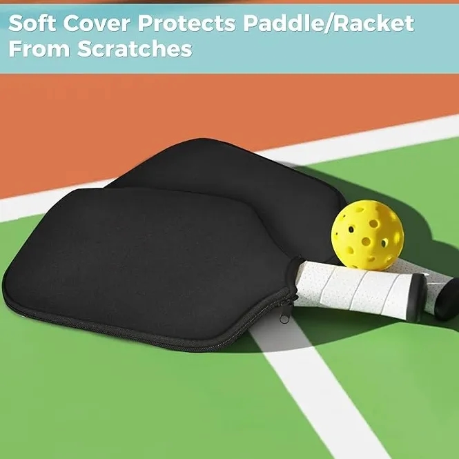 Custom Logo Pickleball Paddle Cover Bulk Wholesale Scuba Fabric Universal Size 6