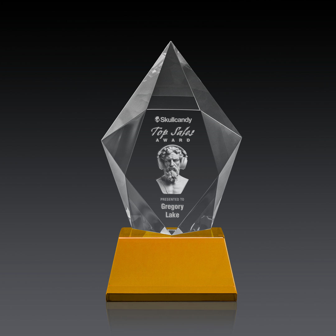 Devron 3D Award on Base - Amber 4