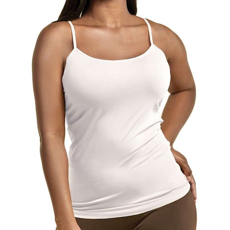 Women's Plus Size Camisoles - White Poly One Size Fits Most 2