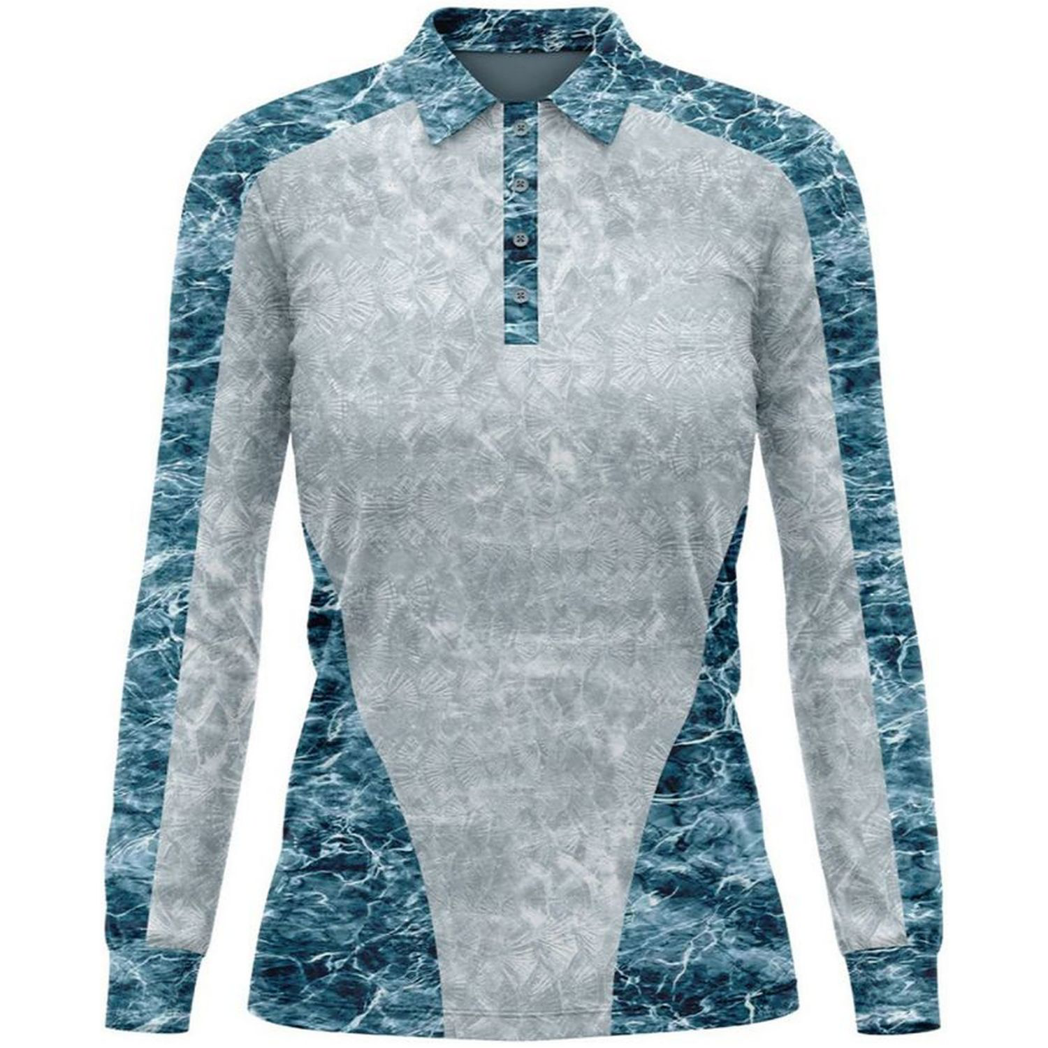 Mossy Oak® Women's 4.4 oz. Polyester Interlock Long Sleeve Polo Shirt, UPF 50+ 4