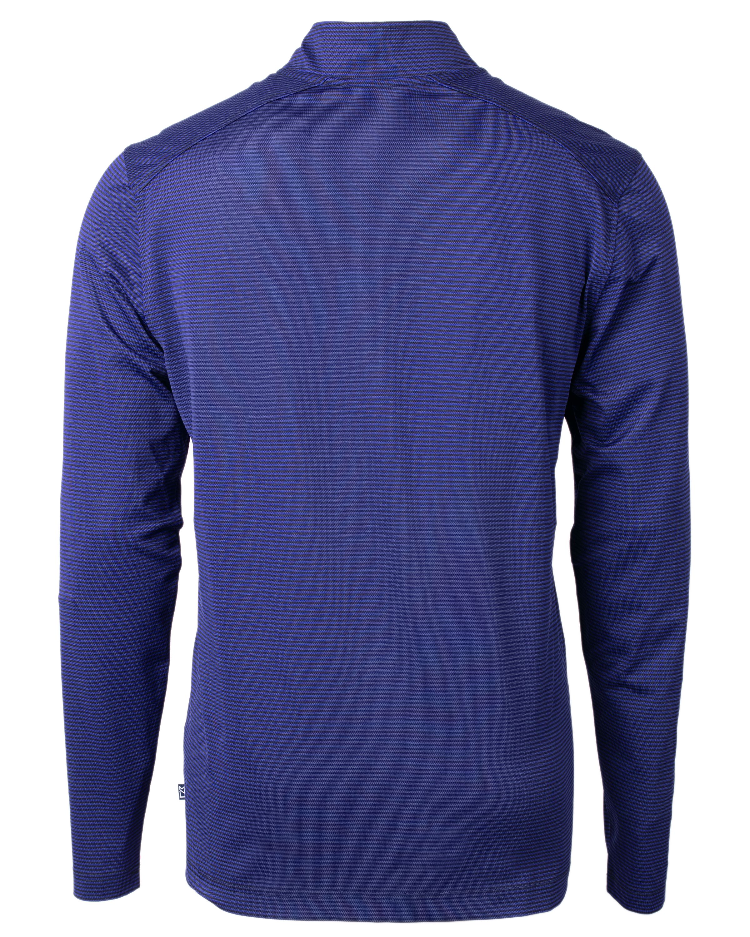 Cutter & Buck Virtue Recycled Micro Stripe Featherlight Pique Mens Quarter Zip Pullover 62