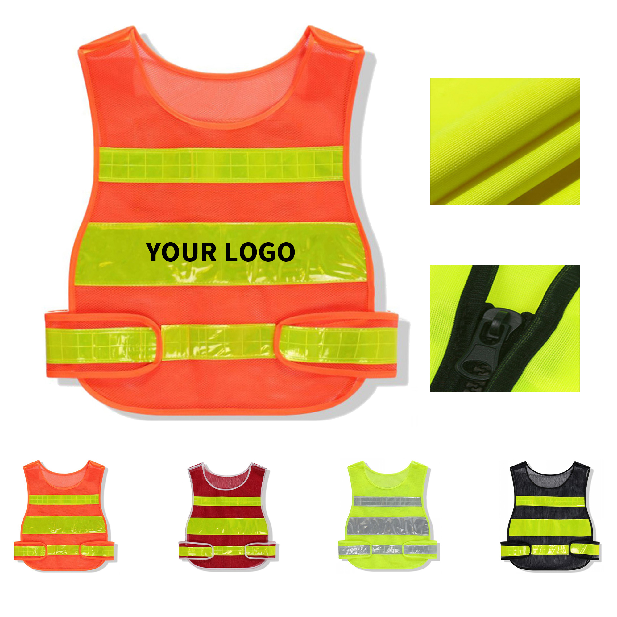 High Visibility Mesh Safety Vest With Adjustable Closure 19.68" Length X 11.81" Width X 23.6 4
