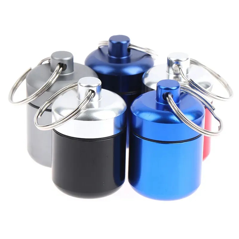 Waterproof Aluminum Pill Box with Keychain 6