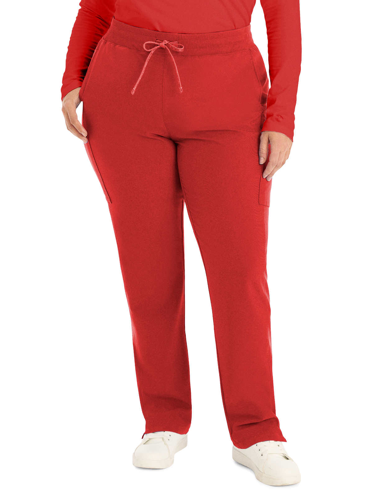Landau - Forward - Women's Seven-Pocket Mid-Rise Rib-Knit Elastic Waist Cargo Pant 60
