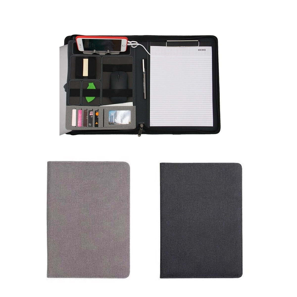 Multifunction Wired Charging Portfolio File Folder 6