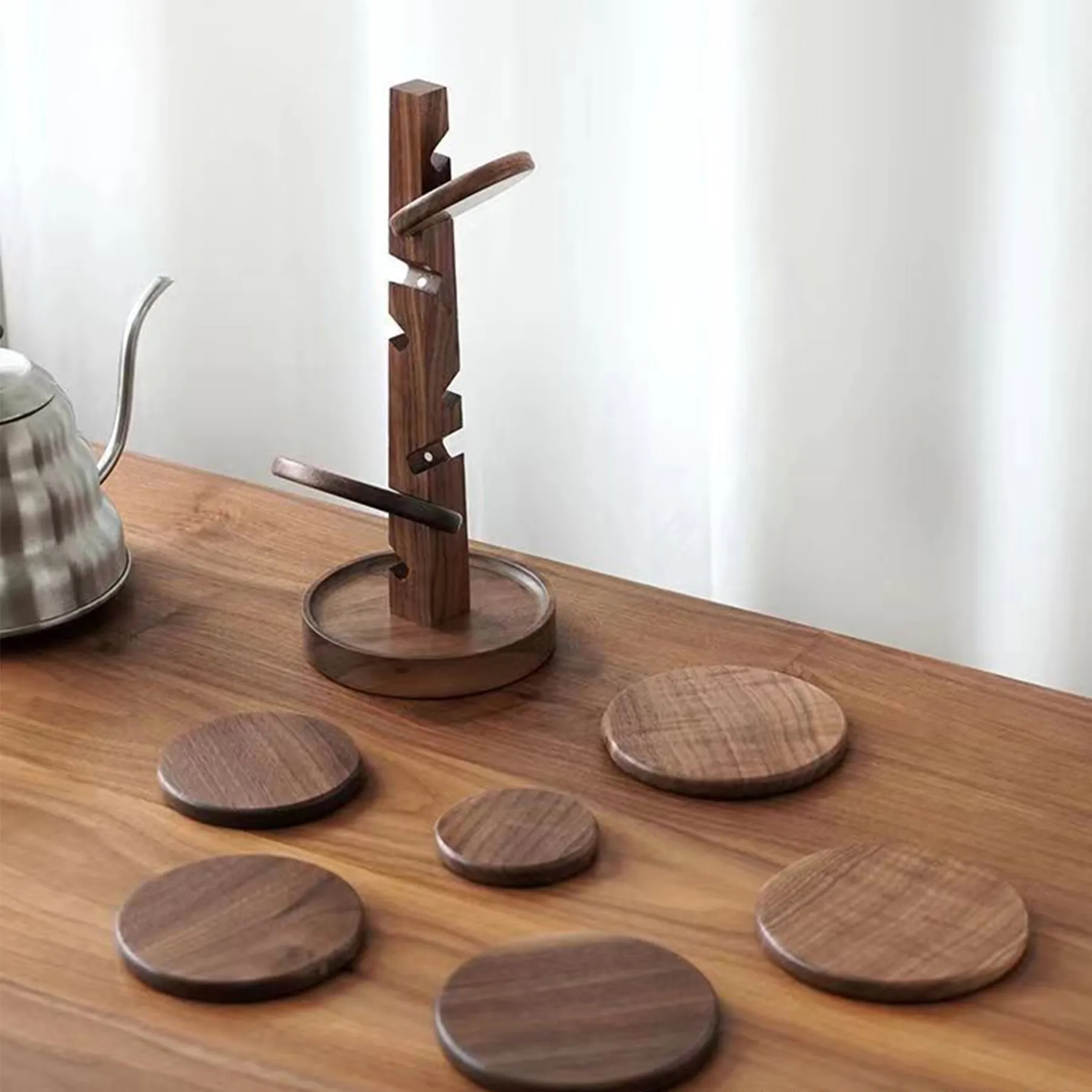 Eight-piece tree pine coaster set 7
