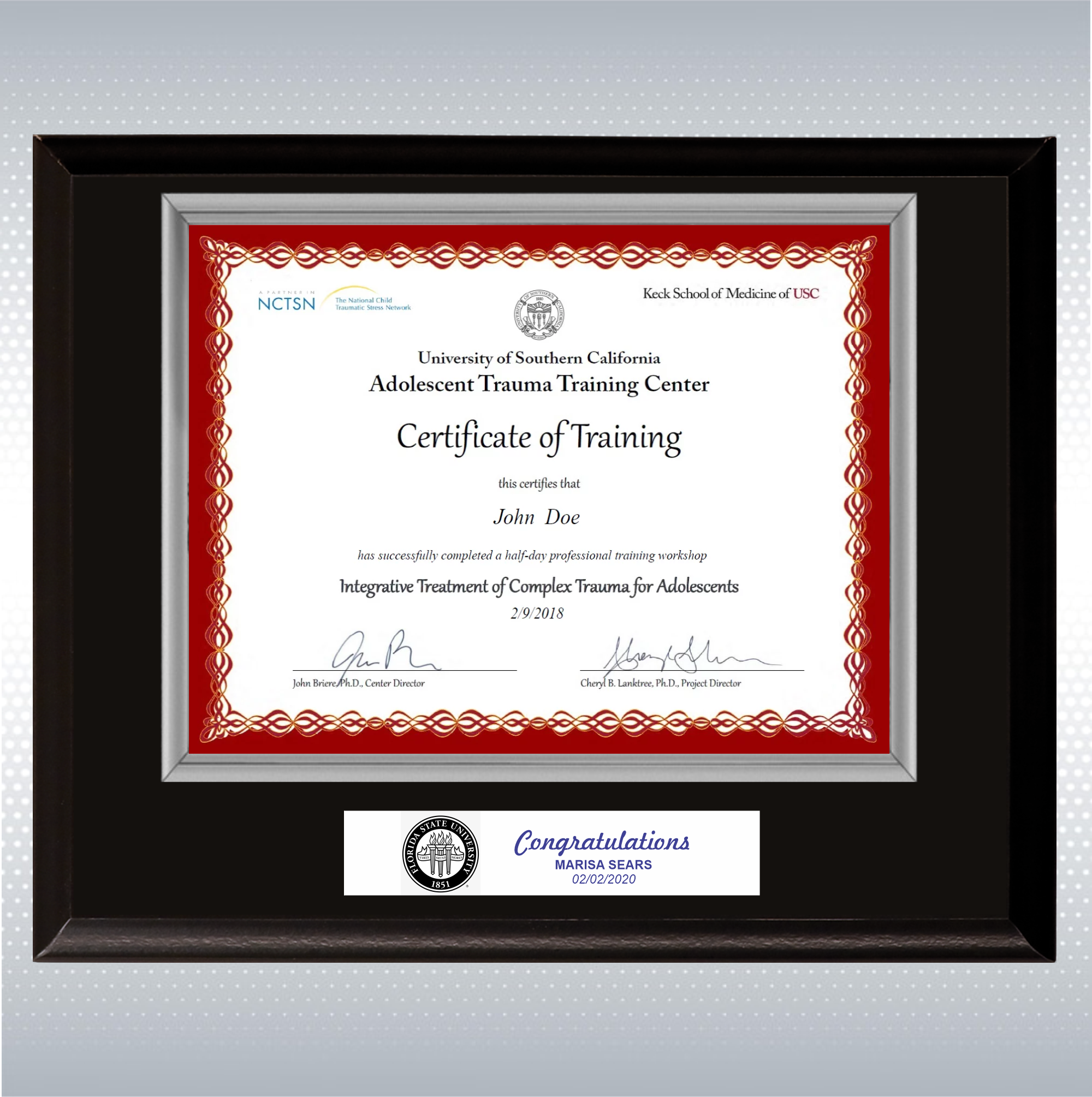 Black Matte Finish Certificate Plaque 6