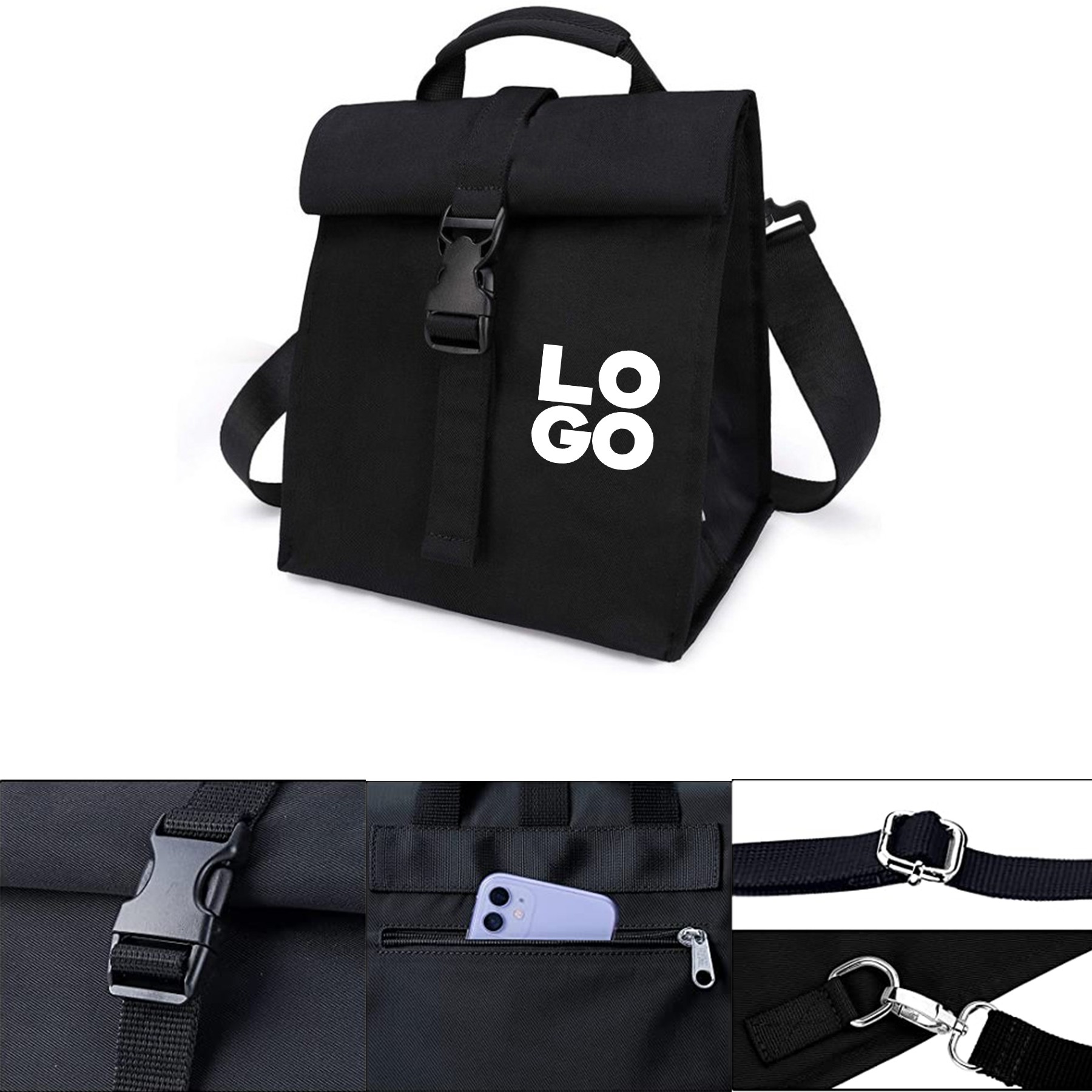 Roll Top Insulated Lunch Bag