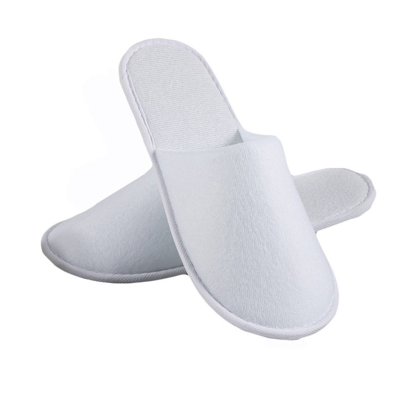 Non-slip Washable Disposable Indoor Personalized White Customised Waffle Weave Slippers 2