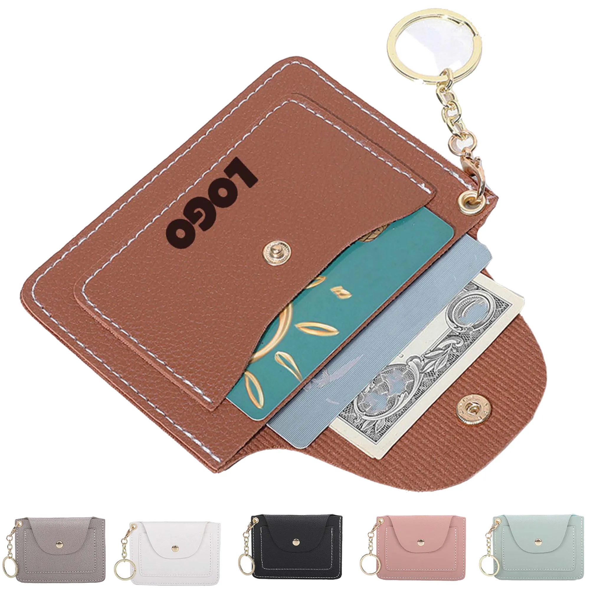 PU Coin Pouch with Card Holder and Keychain 4