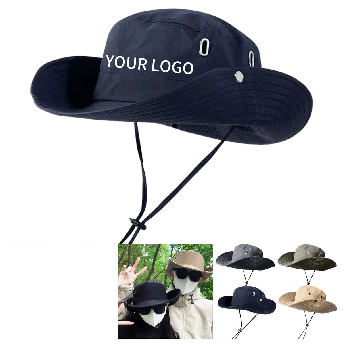 Breathable Polyester Boonie Hat With Side Snaps 2