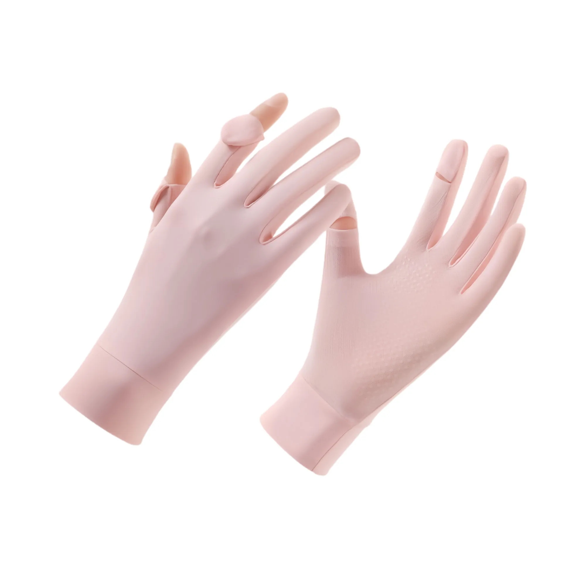 Cooling UPF50 Fingerless Ice Silk Gloves For Outdoor Driving 2