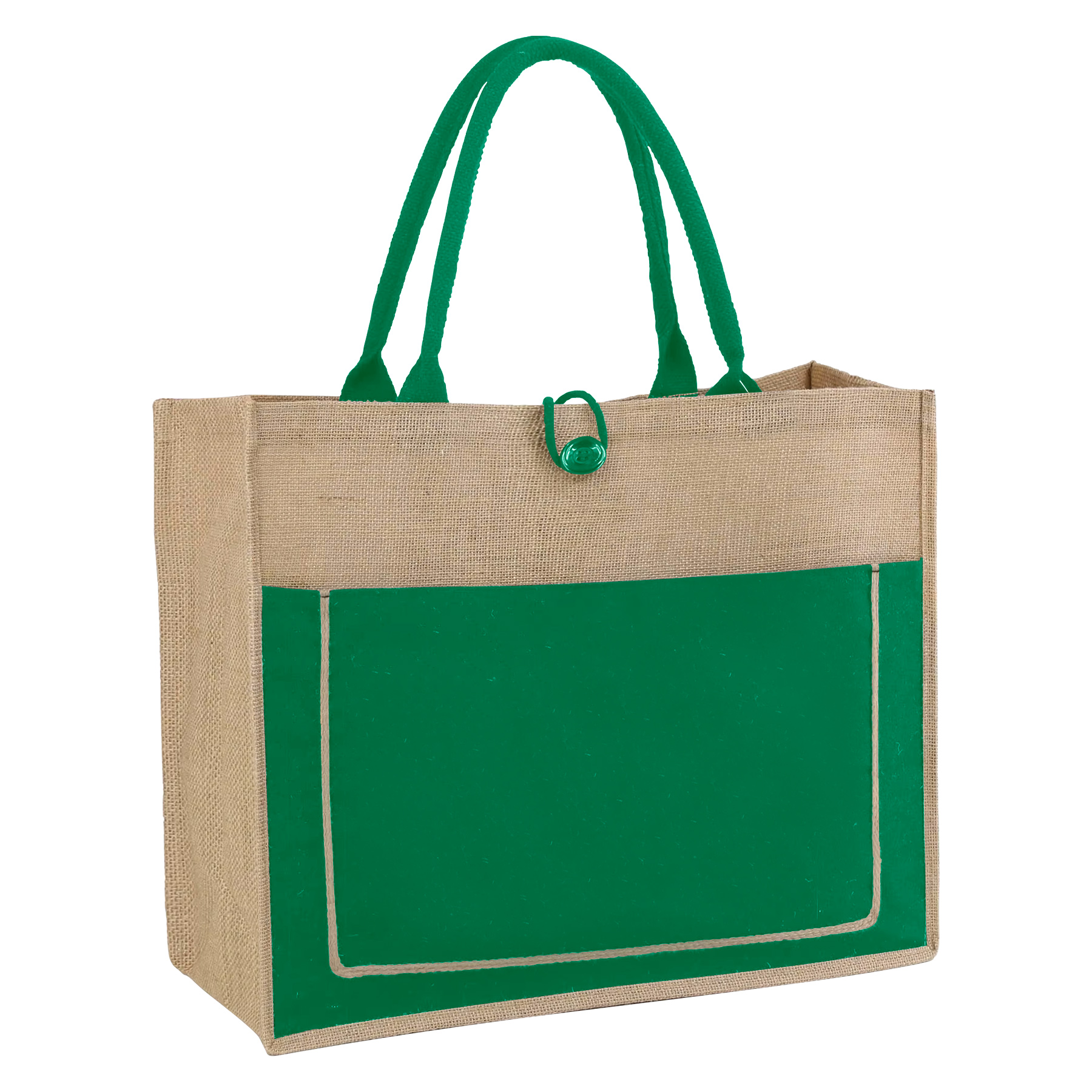 Jute Shopping Pocket Tote Bag With Gusset (11.8'' x 13.8'' x 5.5'') 4