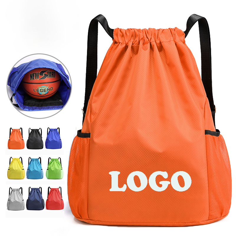 Oxford Sports Fitness Drawstring Backpack w/ Side Pockets 17