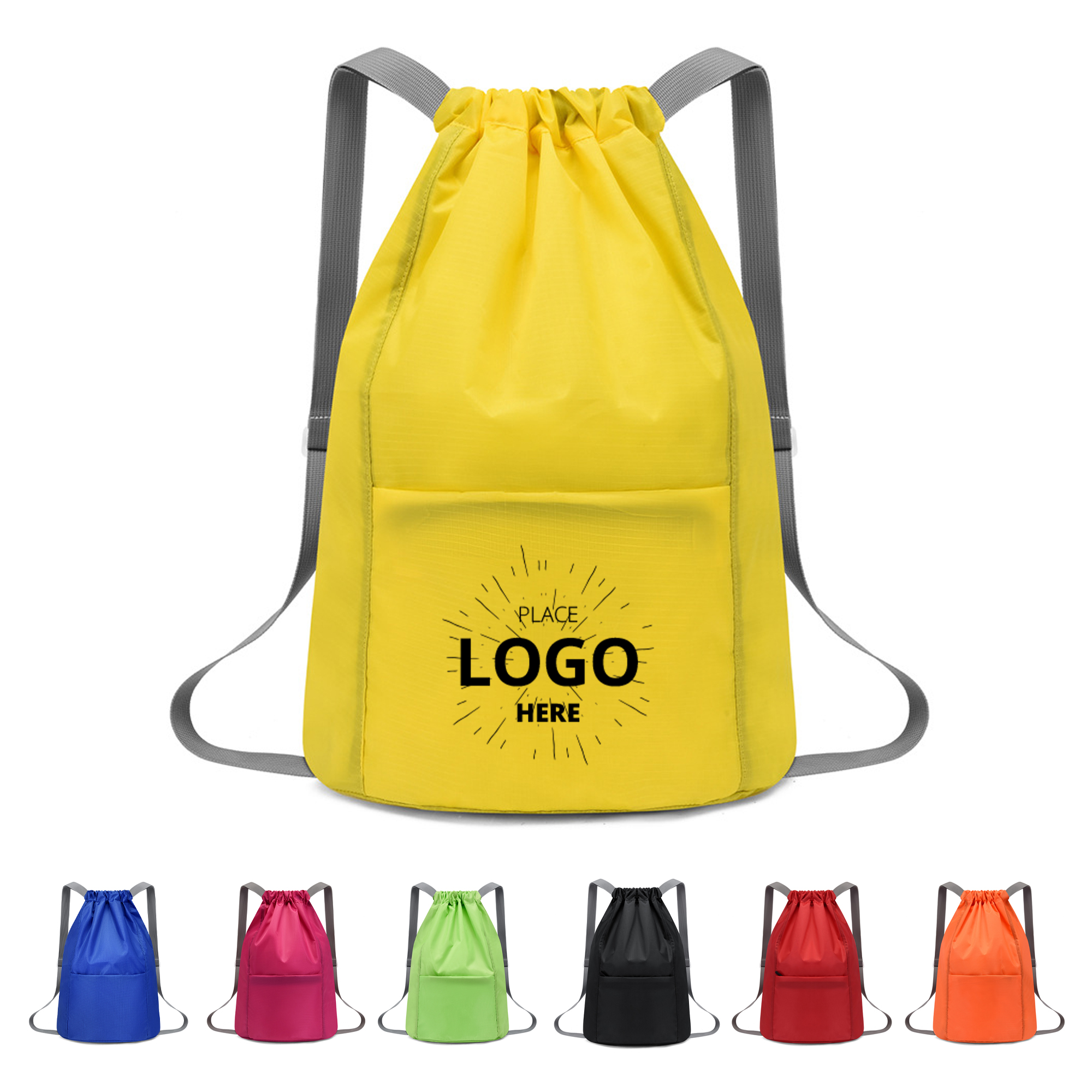 Drawstring Backpack Waterproof Oxford Cloth Bag 2