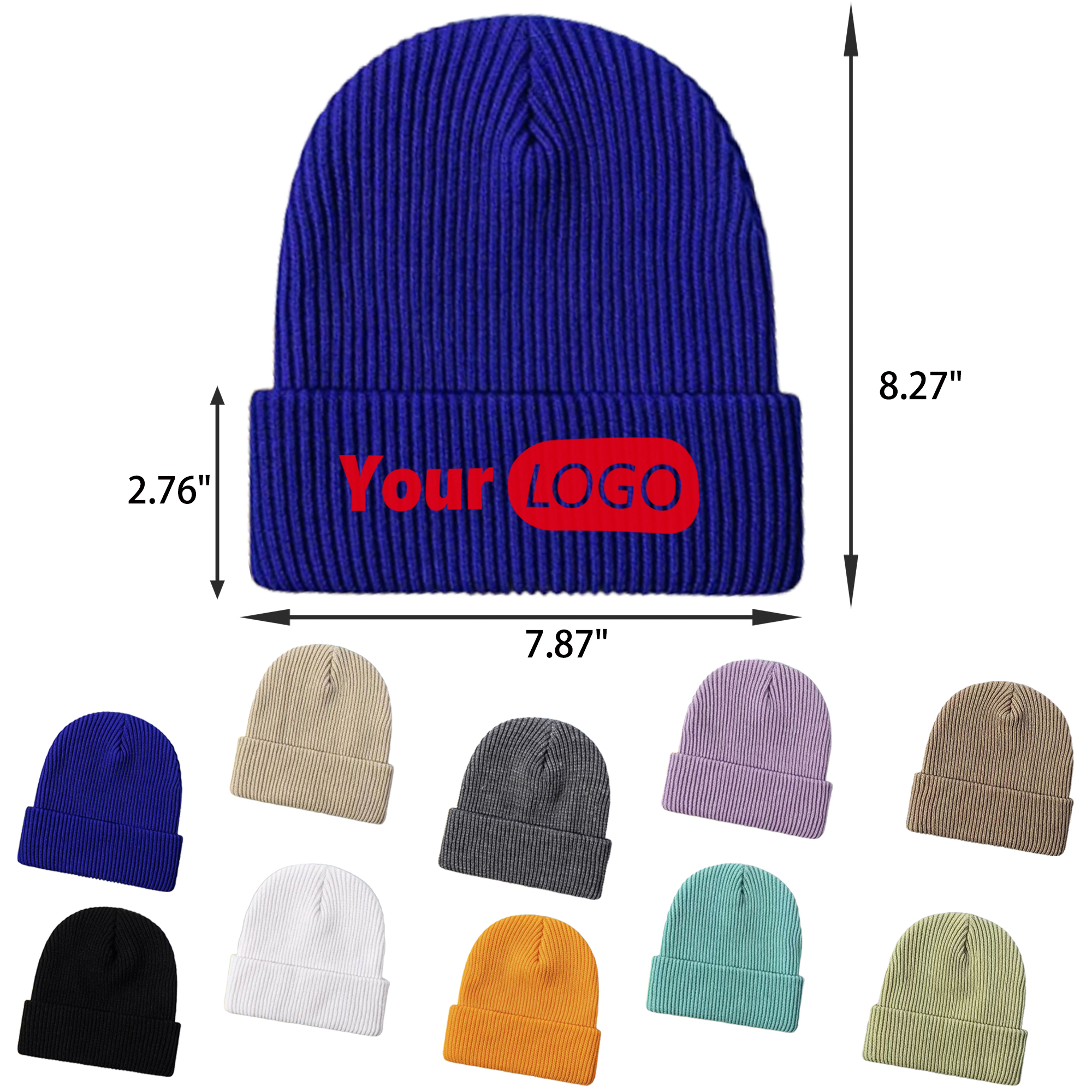 MOQ 20 PCS Solid Color Warm Knitted Hat 4