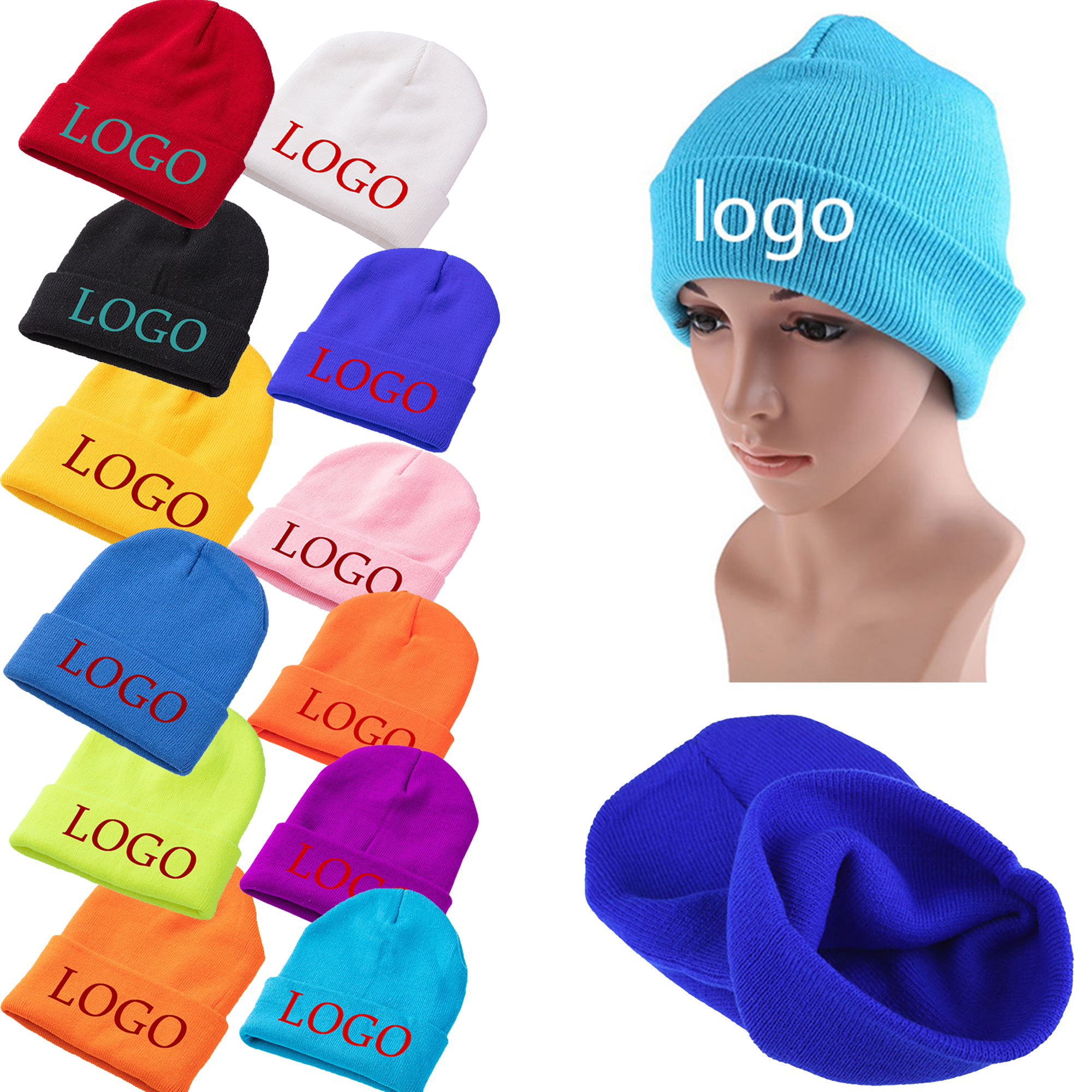 Sports Cuffed Cap Warm Cozy Winter Beanies Knit Hat 1