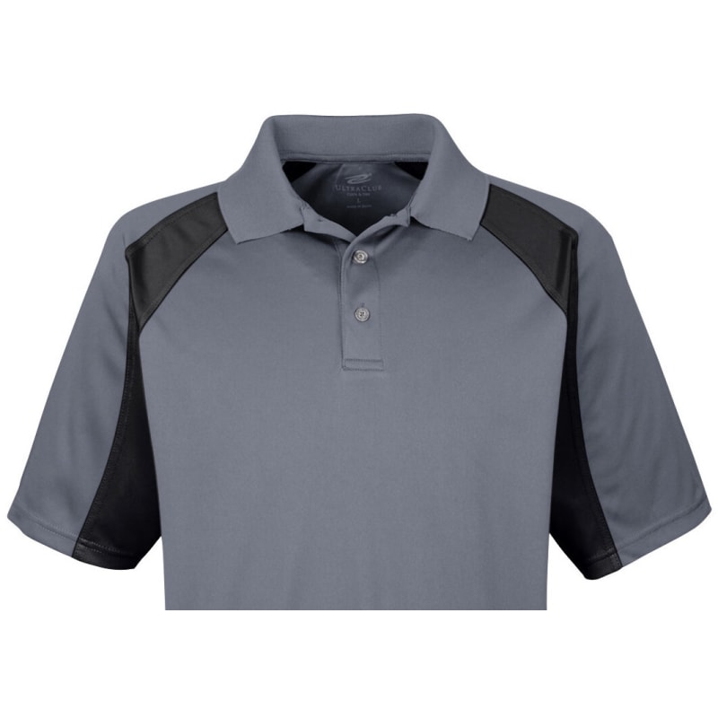UltraClub Adult Cool & Dry Sport Performance Colorblock Interlock Polo 1