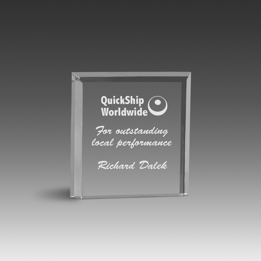 Freestanding Double Bevel Award (4"x4"x1") 2