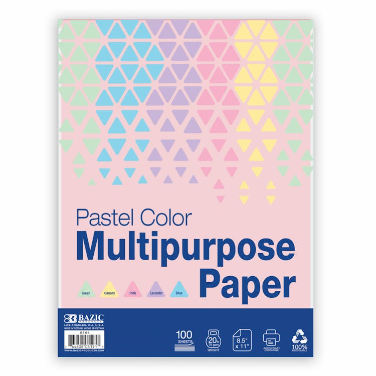 Multipurpose Paper - Pastel Color 100 Pack 1