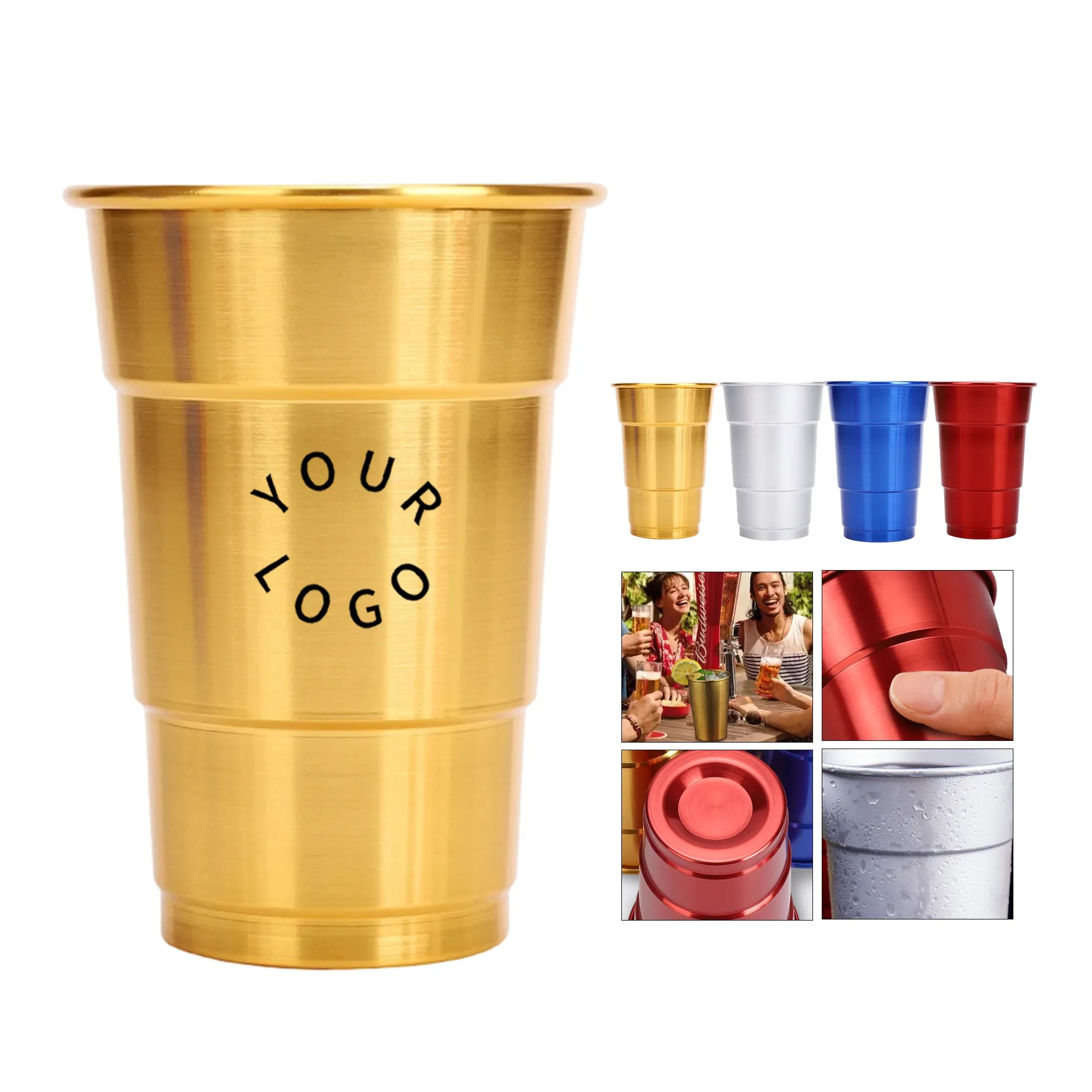 16 Oz Reusable Aluminum Beer Cup 2