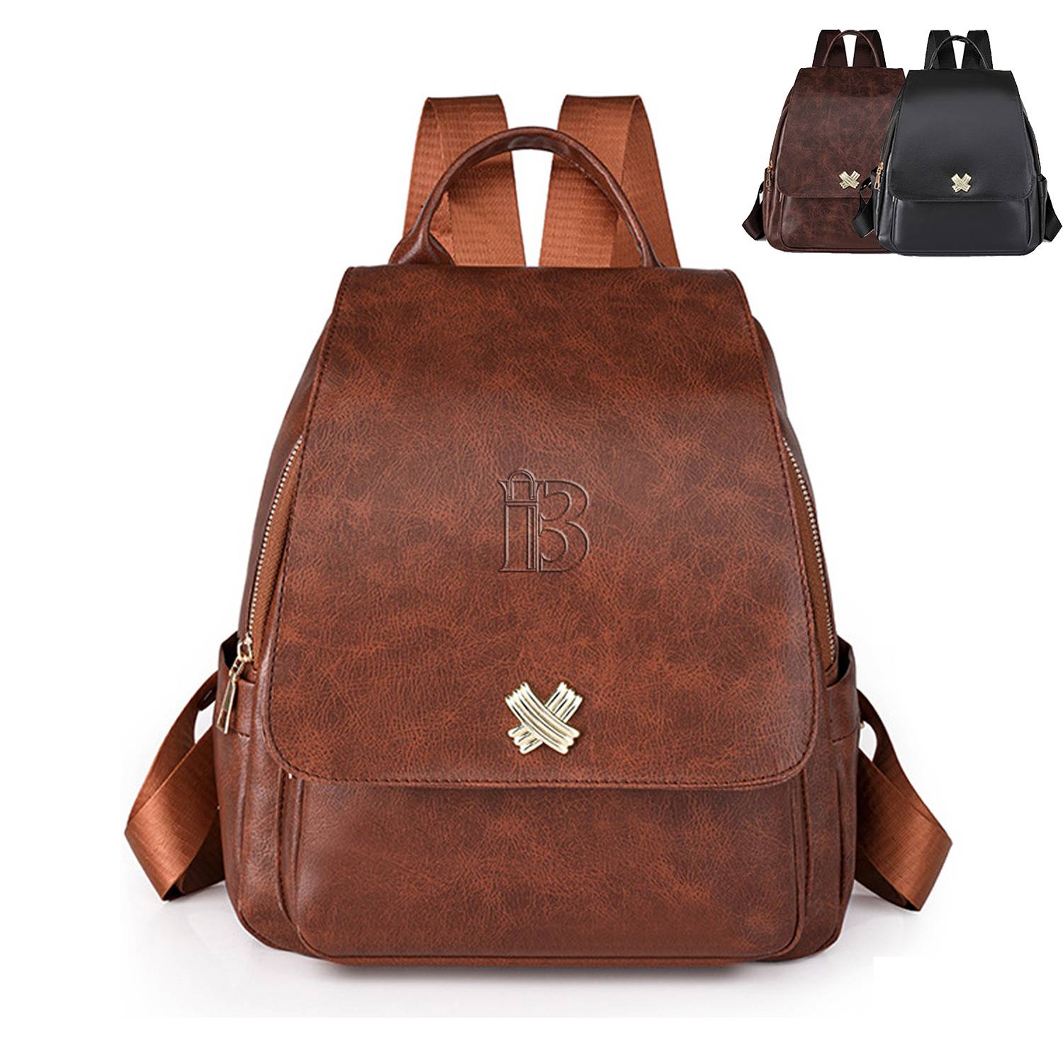 PU Leather portable leisure fashion travel backpack 2