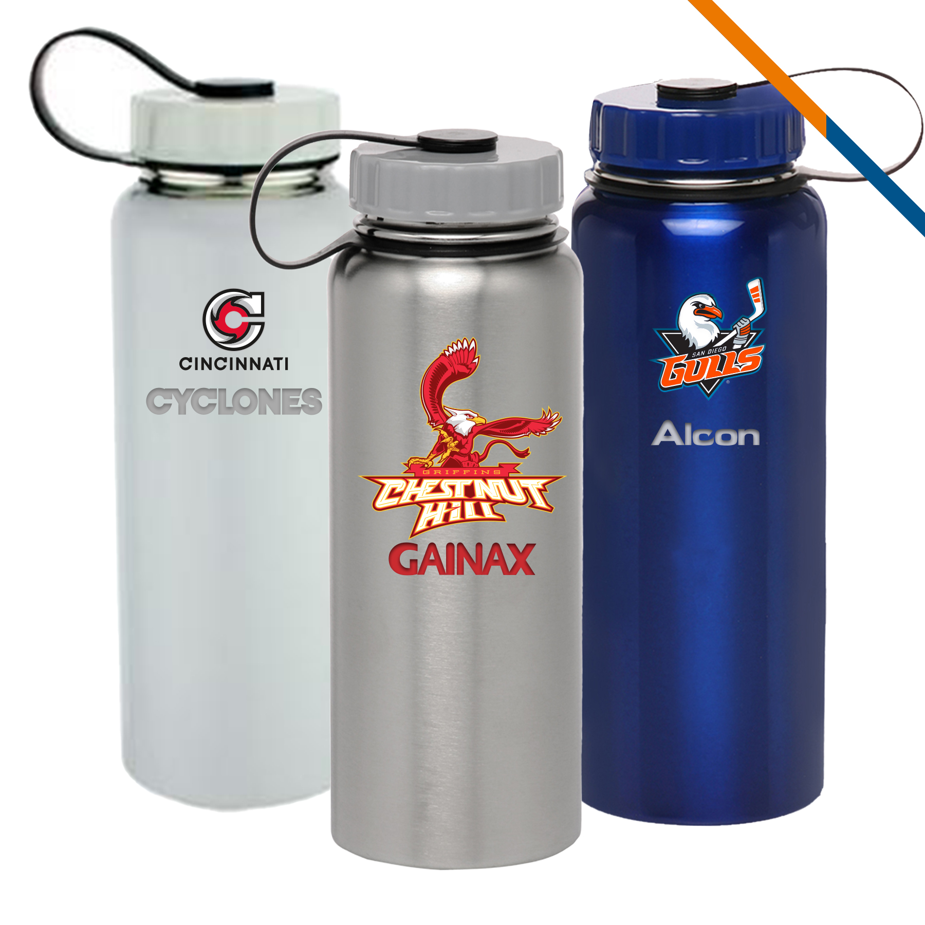Brina Stainless Steel Sports Bottle - 34 OZ., custom water bottle with logo imprint 3