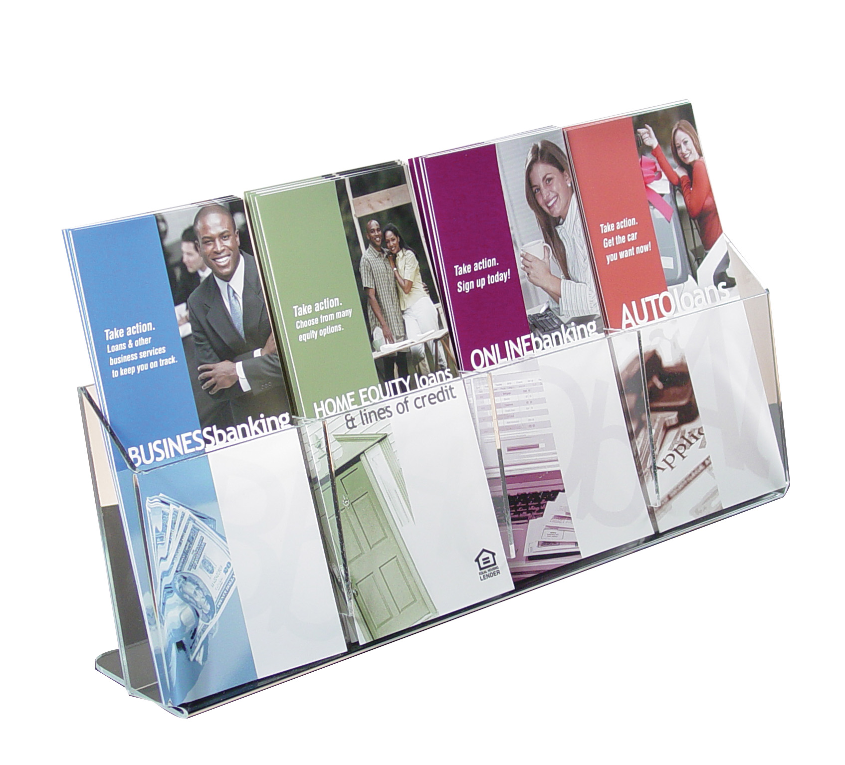 1-tiered 4 pocket Countertop Brochure Holder