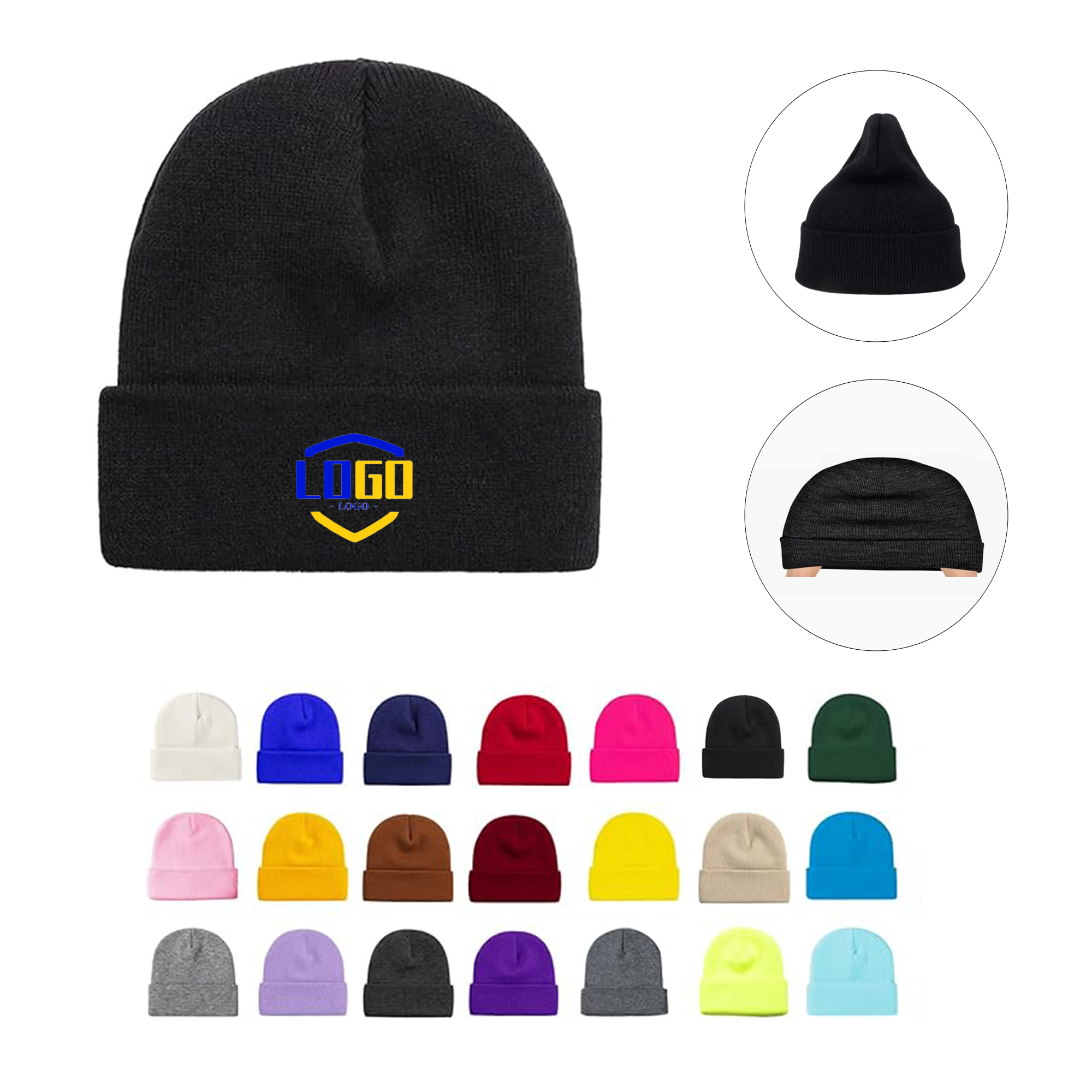 Winter Embroidered Warm Knitted Hat 8