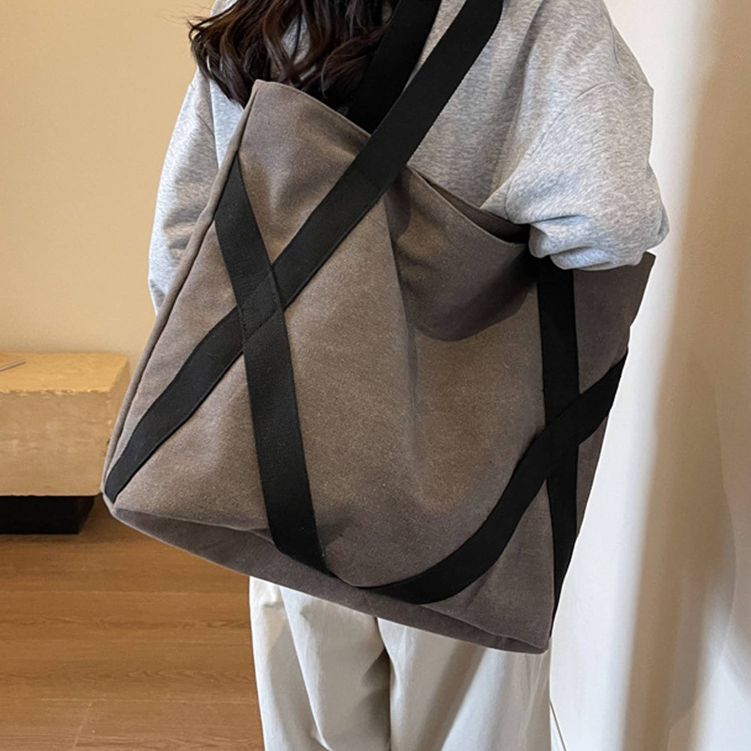 Travel Reusable Canvas Tote Bag Daily Shoulder Handbag 4