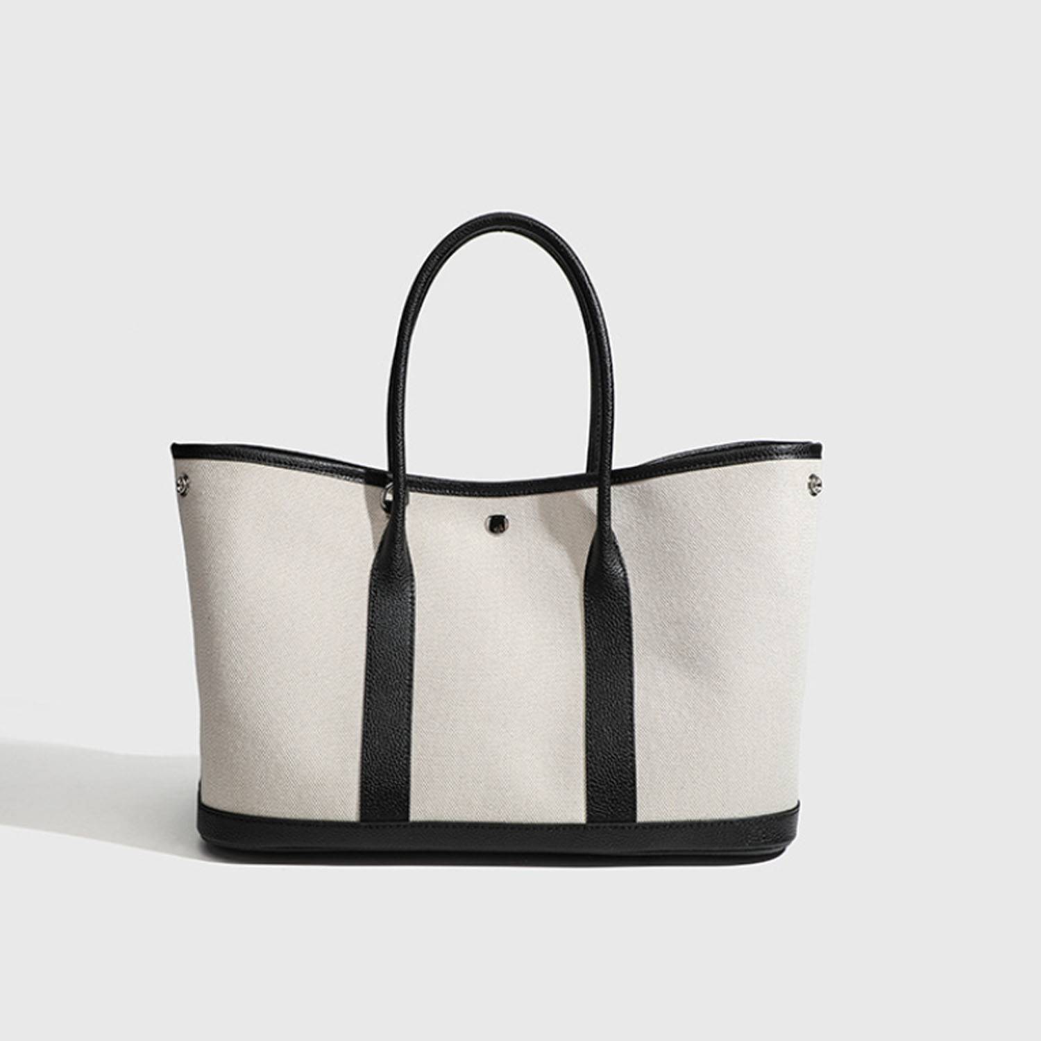 Spacious Tote Bag w/ Genuine Leather Handles and Base 10