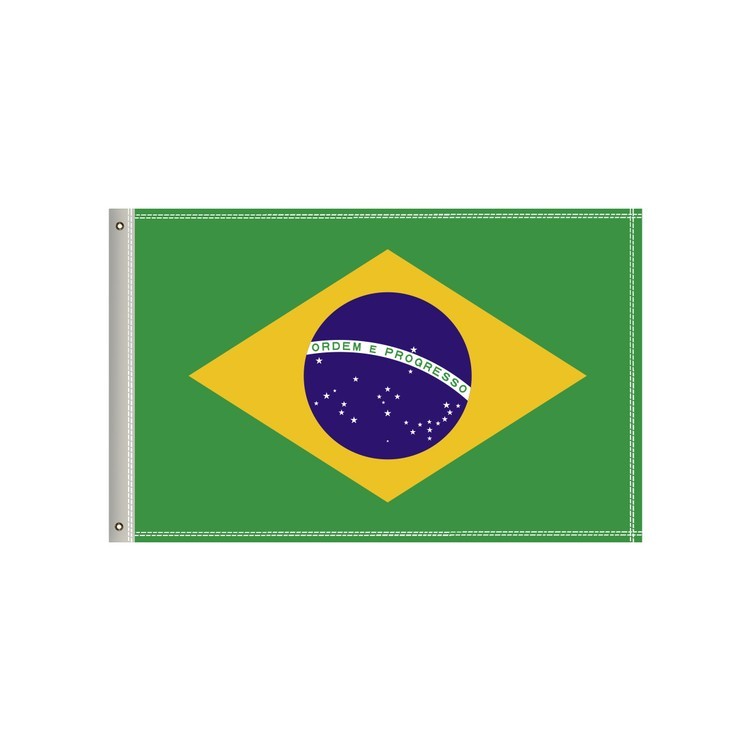 National Flag, Brazil, Double-Sided - 36"W x 24"H 1