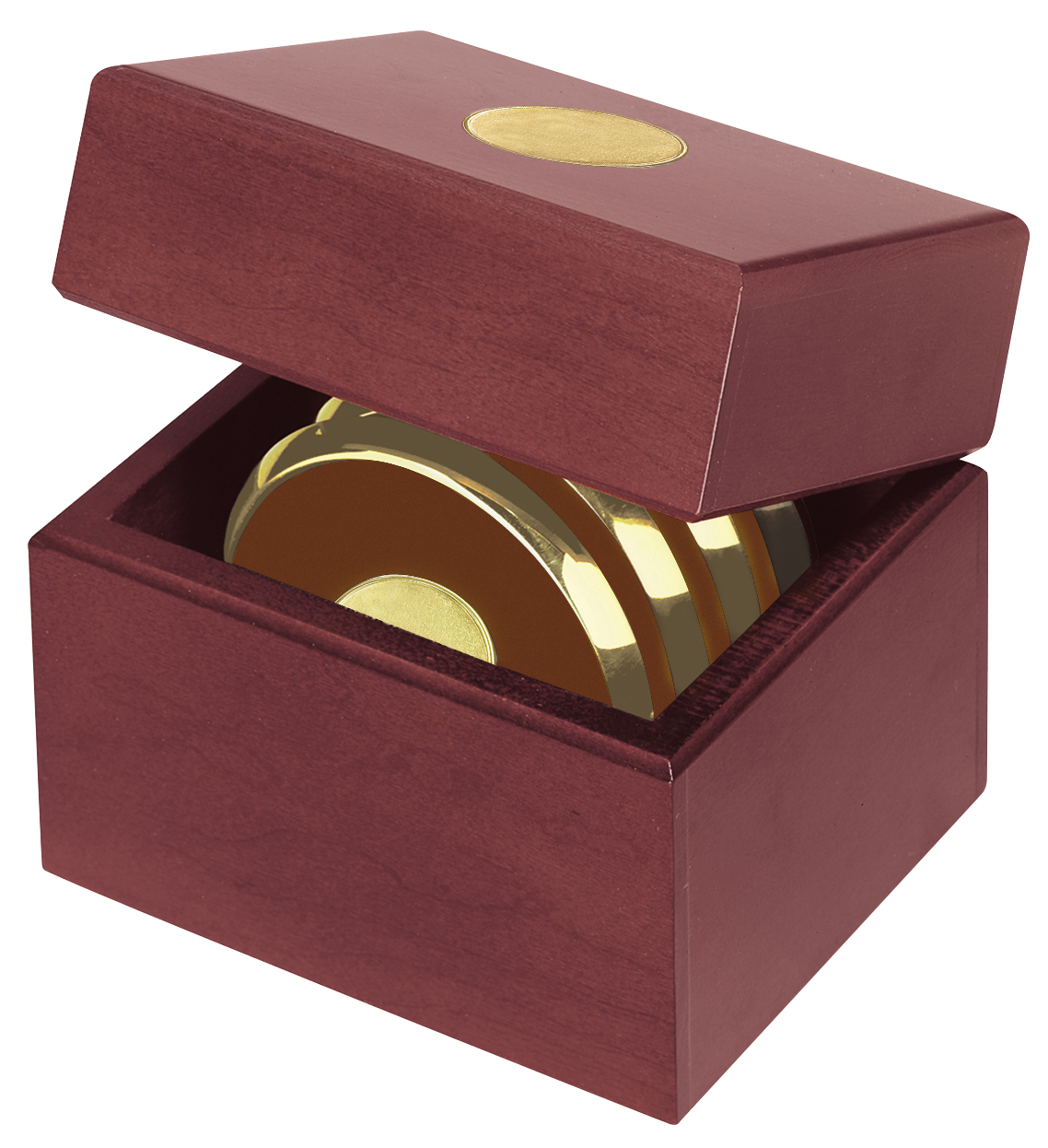 JAFFA® Four Coasters with Solid Cherry Chest 9
