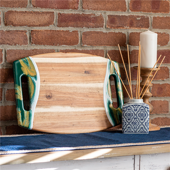 XL Curved Acacia Board With 2 Handles 38