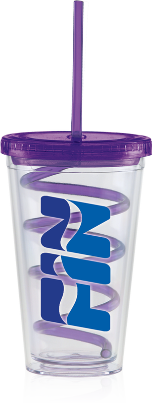 Carnival Cups-Color Curly Straw, Color Lid 35
