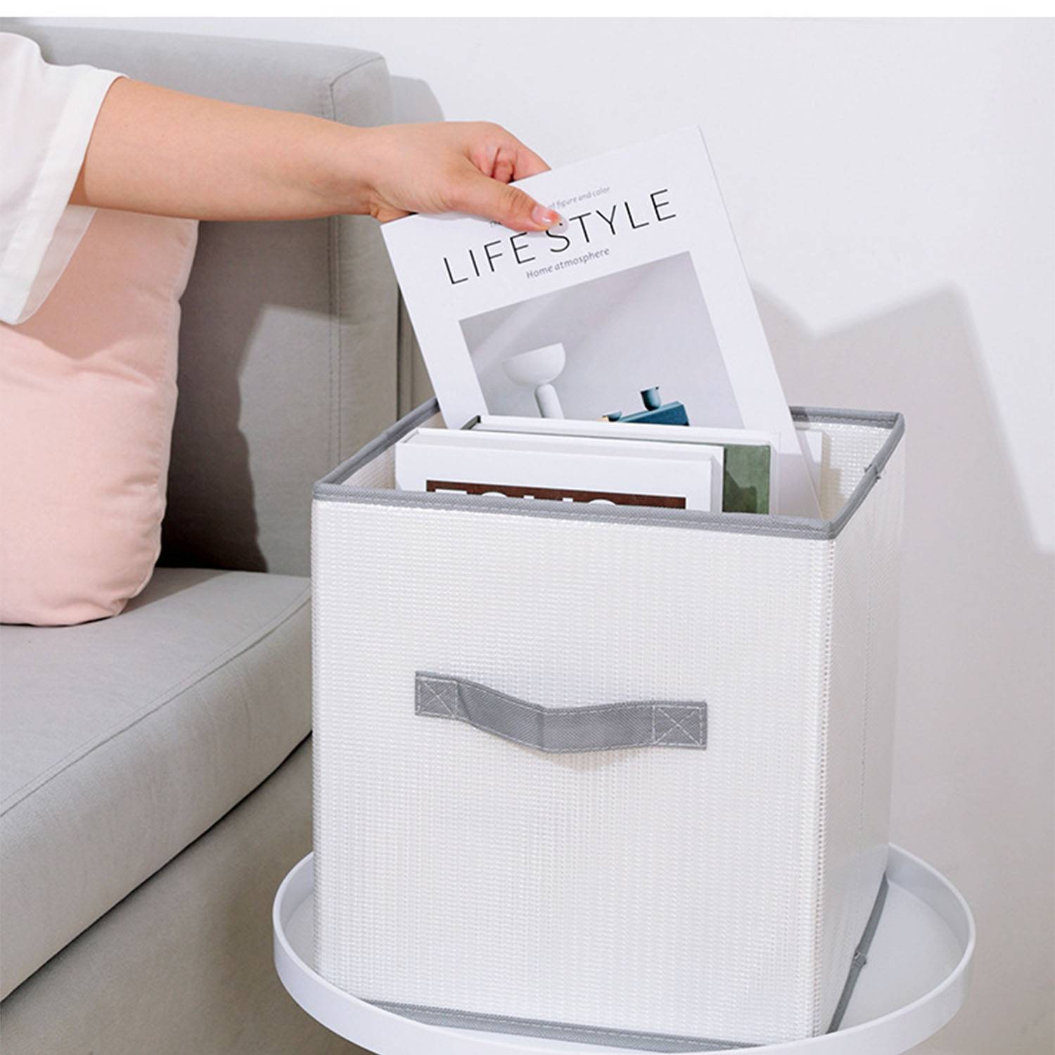 Foldable Storage Bins Cube Box w/ Dual Non-Woven Handle 3